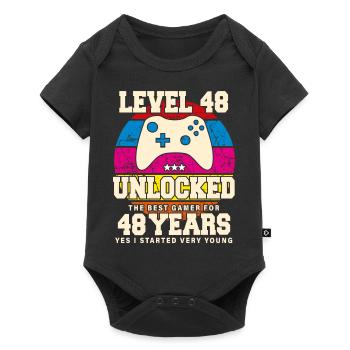 Original 1976 48 Years Old Level 48 Unlock - Baby Premium short-sleeve bodysuit - black - Front