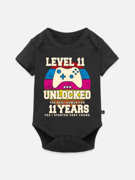 Original 2013 11 Jahre Level 11 Freischalten - Baby Premium Kurzarmbody - Schwarz