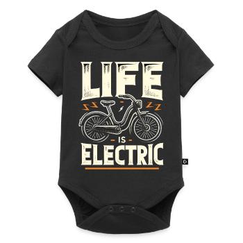Das Leben ist elektrisch - Baby Premium Kurzarmbody - Schwarz - Vorne