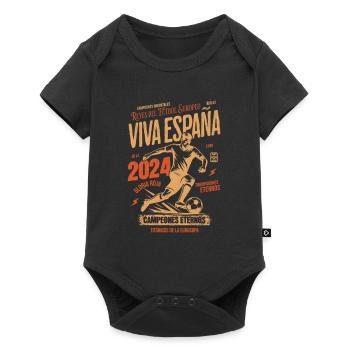 Championnat d’Espagne 2024 Femmes Hommes Drapeau Rouge - Body à manches courtes Premium Bébé - noir - Devant