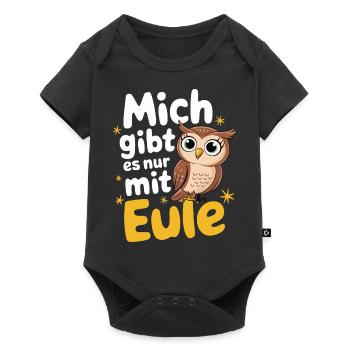 oiseau de nuit hibou hibou oiseau - Body à manches courtes Premium Bébé - noir - Devant