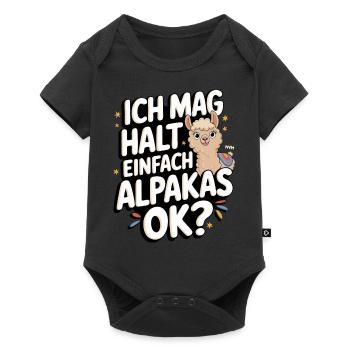 Alpaca llama alpacas animal - Baby Premium short-sleeve bodysuit - black - Front