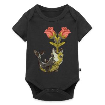 Fish Pisces Birthday Angler Roses Greetings Flowers - Baby Premium short-sleeve bodysuit - black - Front