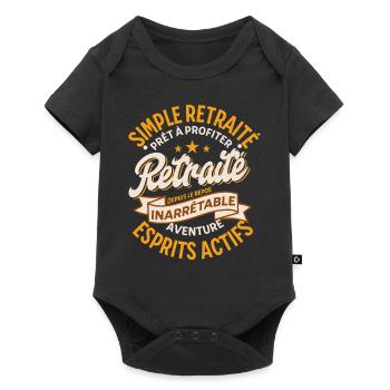 "Unstoppable Retirement – Adventure and Freedom" - Baby Premium short-sleeve bodysuit - black - Front