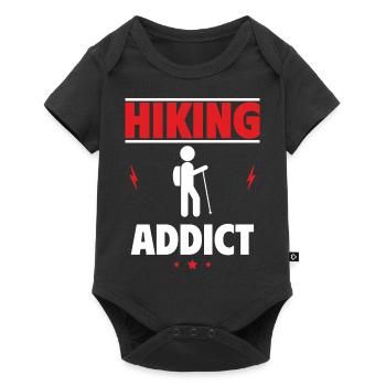 Addicted to Hiking - Baby Premium short-sleeve bodysuit - black - Front