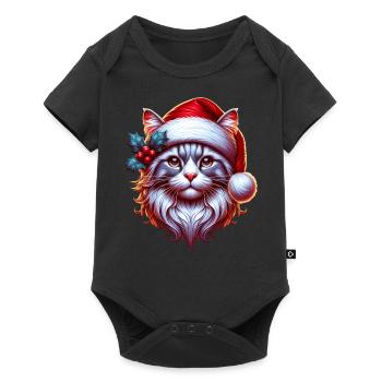 Christmas Cat Christmas Xmas - Baby Premium short-sleeve bodysuit - black - Front