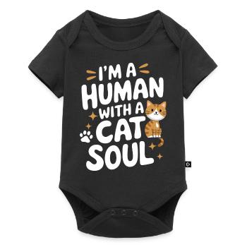 Chat Chats Amoureux Chat Propriétaire Chaton - Body à manches courtes Premium Bébé - noir - Devant