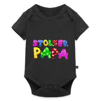 Baby Eltern Kind Geschenk Sprüche Geburt Mama Papa - Baby Premium Kurzarmbody - Schwarz - Vorne
