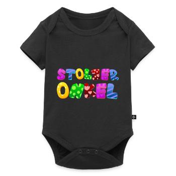 Baby Eltern Kind Geschenk Onkel Geburt Mama Papa - Baby Premium Kurzarmbody - Schwarz - Vorne