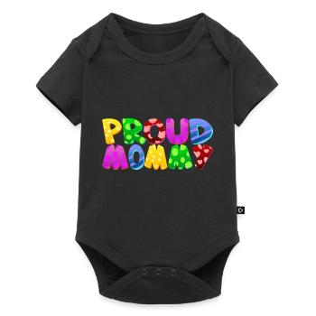 Baby Eltern Kind Geschenk Sprüche Geburt Mama Papa - Baby Premium Kurzarmbody - Schwarz - Vorne