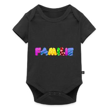 Baby Eltern Kind Geschenk Sprüche Geburt Mama Papa - Baby Premium Kurzarmbody - Schwarz - Vorne