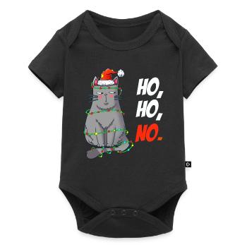 Cat Christmas Shirt X Mas Cat in Fairy Lights - Baby Premium short-sleeve bodysuit - black - Front