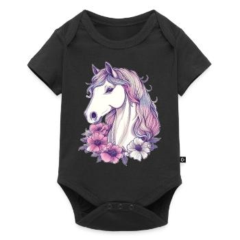 Horse - Baby Premium short-sleeve bodysuit - black - Front