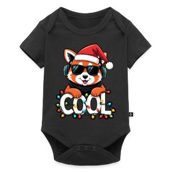 Cool Red Panda - Christmas - Baby Premium short-sleeve bodysuit - black - Front