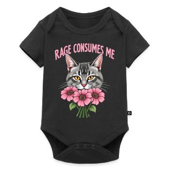 Rage Consumes Me Funny Catflower - Baby Premium short-sleeve bodysuit - black - Front