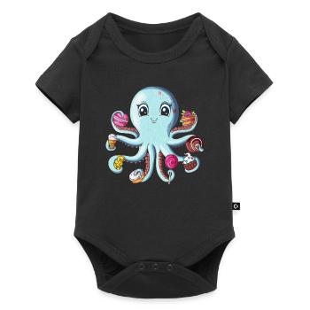 Sweet Tentacle Eight-Armed Octopus Dessert Candy - Baby Premium short-sleeve bodysuit - black - Front