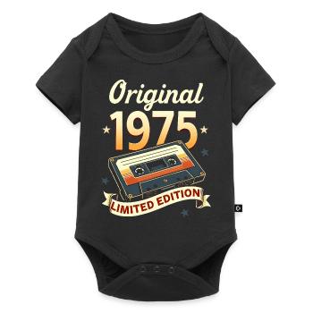 50ème Anniversaire Homme Femme 50 Ans 1975 Cadeau - Body à manches courtes Premium Bébé - noir - Devant