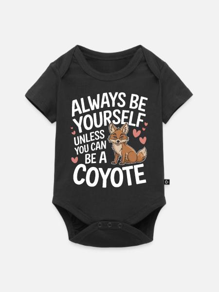 Kojote Tier Lustig - Baby Premium Kurzarmbody - Schwarz