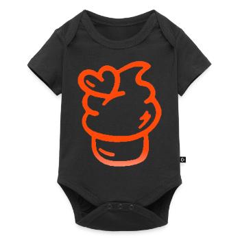 VALENTINE'S DAY HEART LOVE LOVE ROSE Y - Baby Premium short-sleeve bodysuit - black - Front