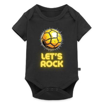 Handball Sport Gold - Lets Rock - Baby Premium Kurzarmbody - Schwarz - Vorne