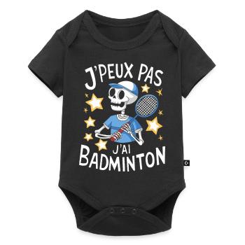 J'peux pas j'ai Badminton - Body à manches courtes Premium Bébé - noir - Devant