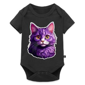 Cat modern design - Baby Premium short-sleeve bodysuit - black - Front