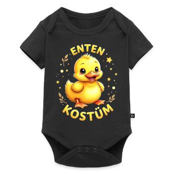 Ente Kostüm Enten Kostüm süß gelb Küken Fasching - Baby Premium Kurzarmbody - Schwarz - Vorne
