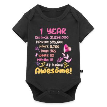 Tenue d’anniversaire pour 1 an ! 1er anniversaire - Body à manches courtes Premium Bébé - noir - Devant