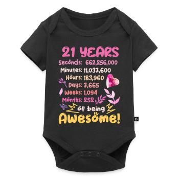 21 ans ! Cadeau d’anniversaire 21e anniversaire - Body à manches courtes Premium Bébé - noir - Devant