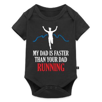 My Dad s Faster Than Your Dad Running - Baby Premium short-sleeve bodysuit - black - Front