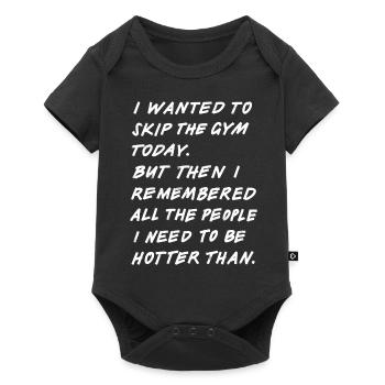 Skip The Gym (white) - Baby Premium Kurzarmbody - Schwarz - Vorne
