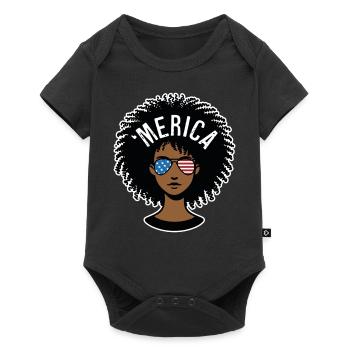 'merica Afro - Body à manches courtes Premium Bébé - noir - Devant