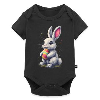 Easter Bunny Vintage - Baby Premium short-sleeve bodysuit - black - Front