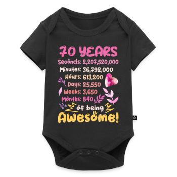 70 ans ! Cadeau d’anniversaire 70e anniversaire - Body à manches courtes Premium Bébé - noir - Devant