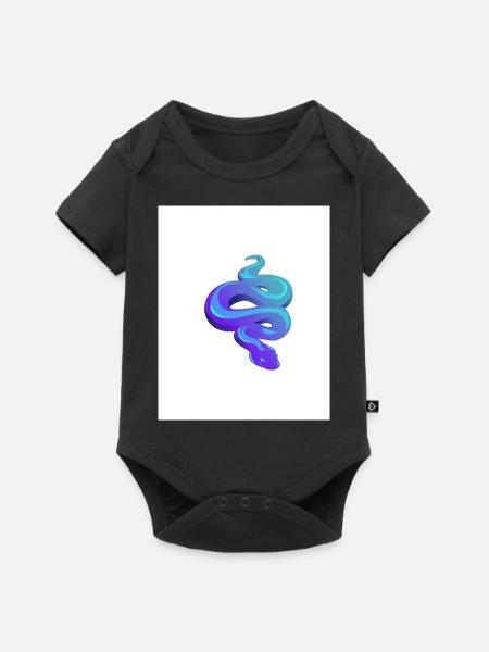 Blue Snake - Baby Premium Kurzarmbody - Schwarz