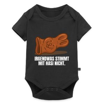 Schokoladenhase Ostern - Baby Premium Kurzarmbody - Schwarz - Vorne