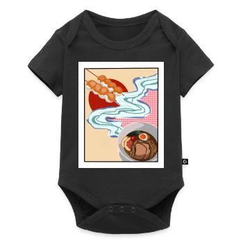 Japanische Collage - Baby Premium Kurzarmbody - Schwarz - Vorne