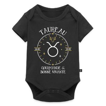 Du signe du Taureau - Gourmande et bonne vivante - Body à manches courtes Premium Bébé - noir - Devant