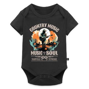 Musique country Guitare Guitariste Chanteur Vintage - Body à manches courtes Premium Bébé - noir - Devant