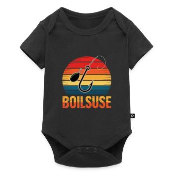 Boilsuse Vintage Hook – Retro Karpfenangler Design - Baby Premium Kurzarmbody - Schwarz - Vorne
