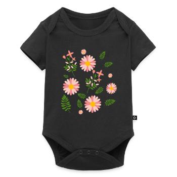 Floral Floral T-Shirt - Baby Premium short-sleeve bodysuit - black - Front