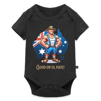 Australien lustiges Design - Baby Premium Kurzarmbody - Schwarz - Vorne