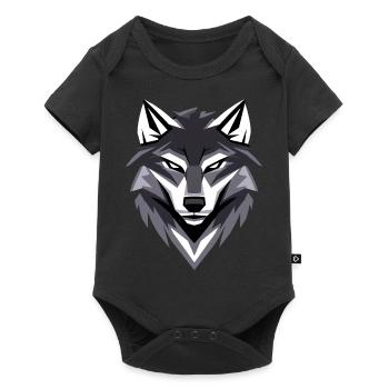 Wolf I Low Poly Art Logo Design - Baby Premium short-sleeve bodysuit - black - Front