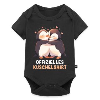 Chemise Câline Officielle Pingouins Amour Coeur Doux - Body à manches courtes Premium Bébé - noir - Devant
