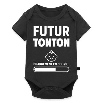 Annonce grossesse Futur tonton Oncle - Body à manches courtes Premium Bébé - noir - Devant
