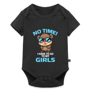 Loutre Pas de temps pas de temps Je dois aller voir mes filles - Body à manches courtes Premium Bébé - noir - Devant