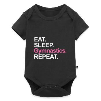eat sleep gymnastics - Turnen Shirt - Baby Premium Kurzarmbody - Schwarz - Vorne