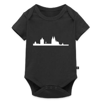 Kölner Skyline in weiss - Baby Premium Kurzarmbody - Schwarz - Vorne