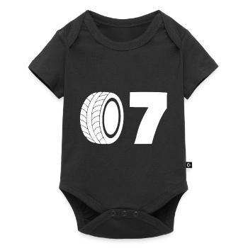 Motorsport tyre number 07 - Baby Premium short-sleeve bodysuit - black - Front