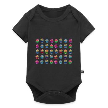 Lots of colorful muffins tartlets - Baby Premium short-sleeve bodysuit - black - Front